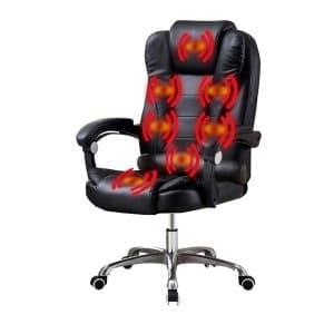 Silla Ejecutiva en cuero Lumax con 7 Puntos de Masaje Negro