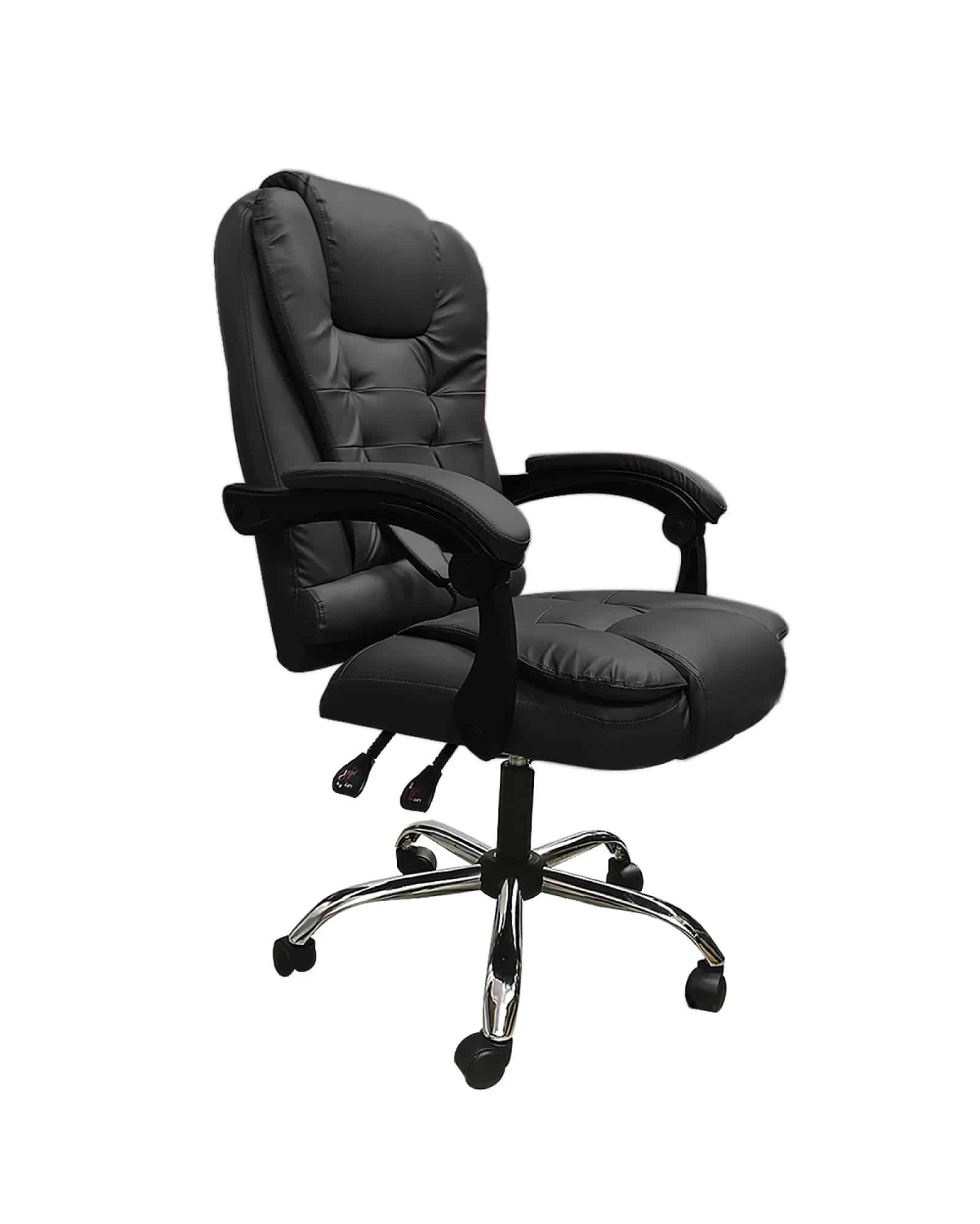 Silla Ejecutiva en cuero Lumax con 7 Puntos de Masaje Negro