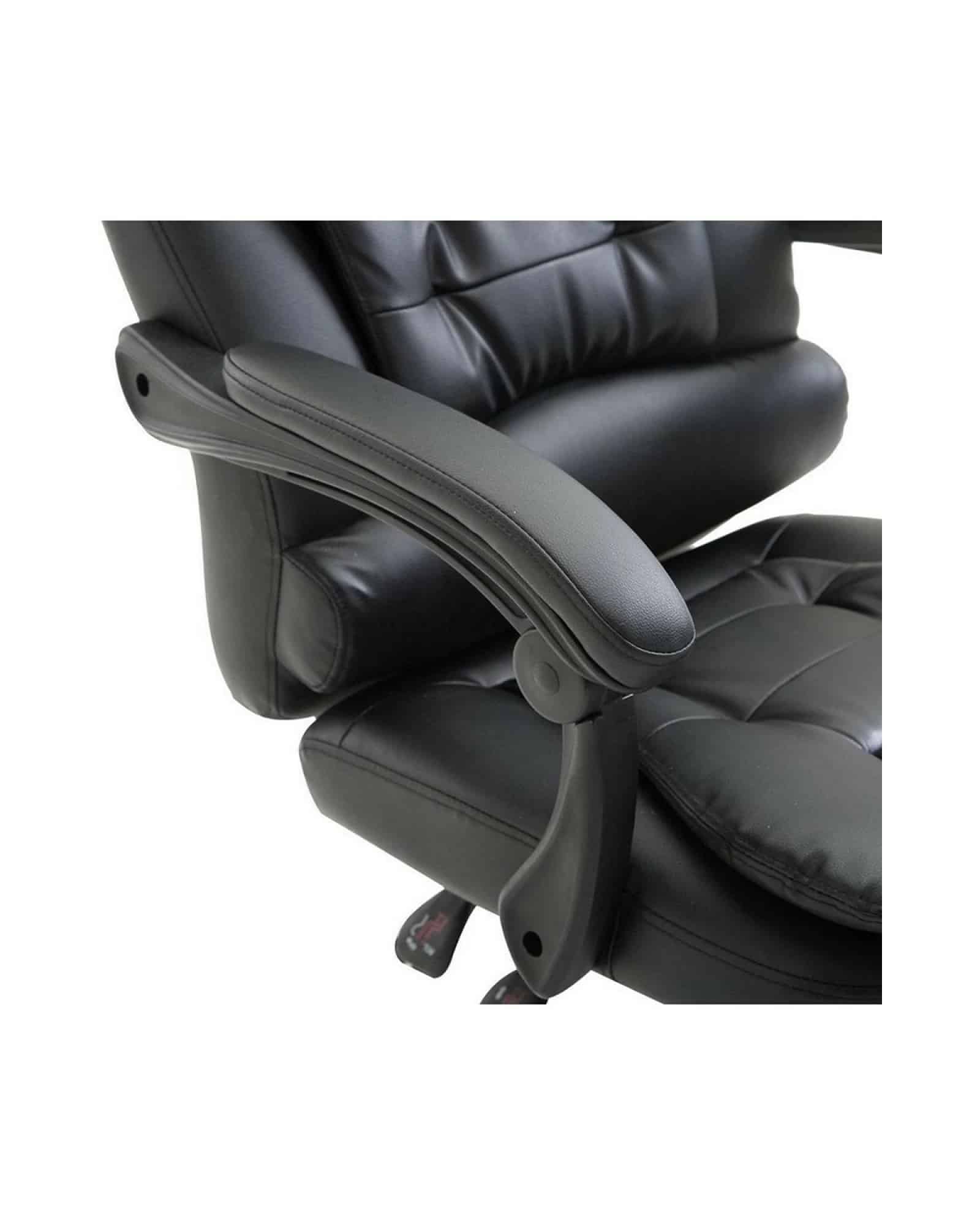 Silla Ejecutiva en cuero Lumax con 7 Puntos de Masaje Negro