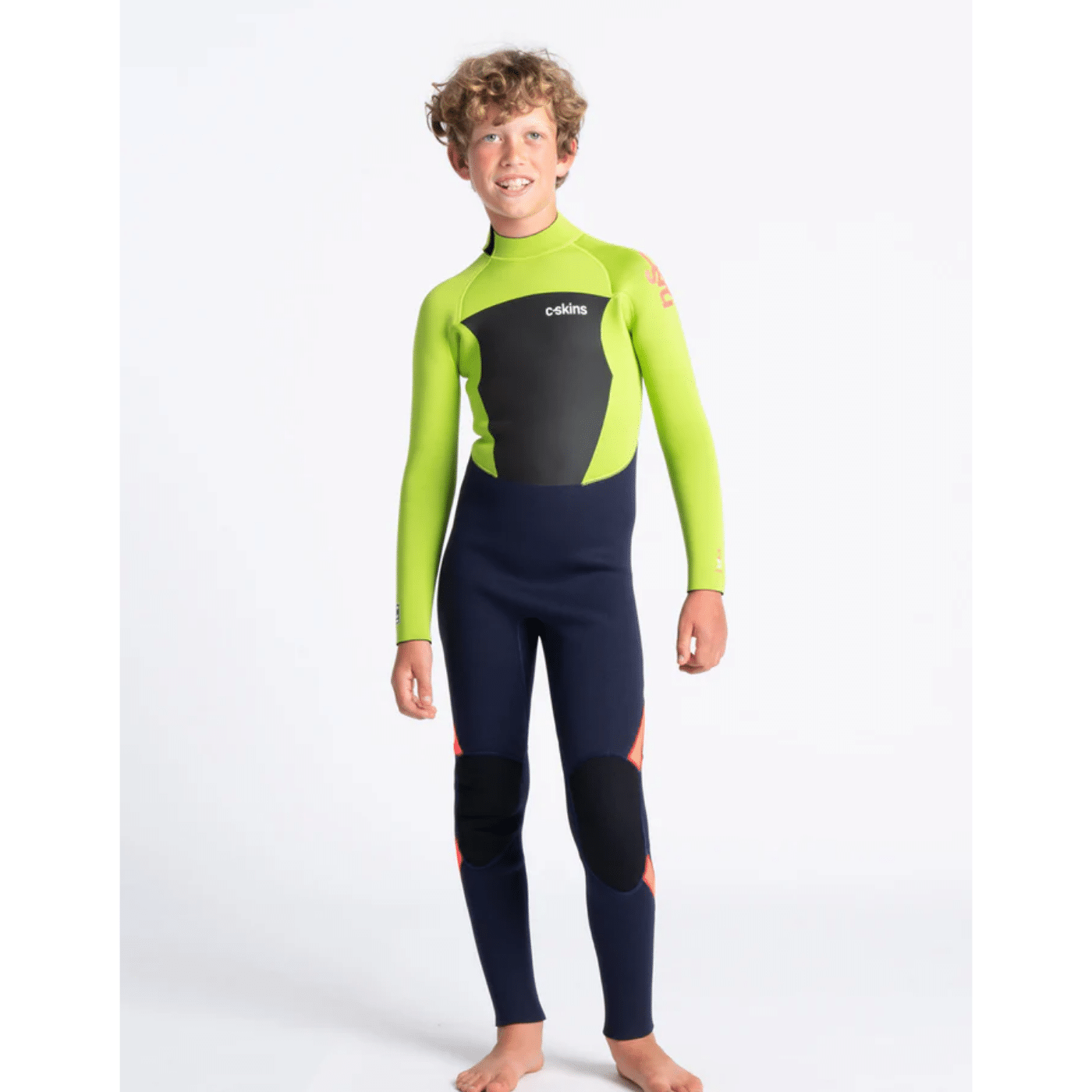Traje de neopreno c-skins niños Largo BLUE/LIME/FLO RED/XL
