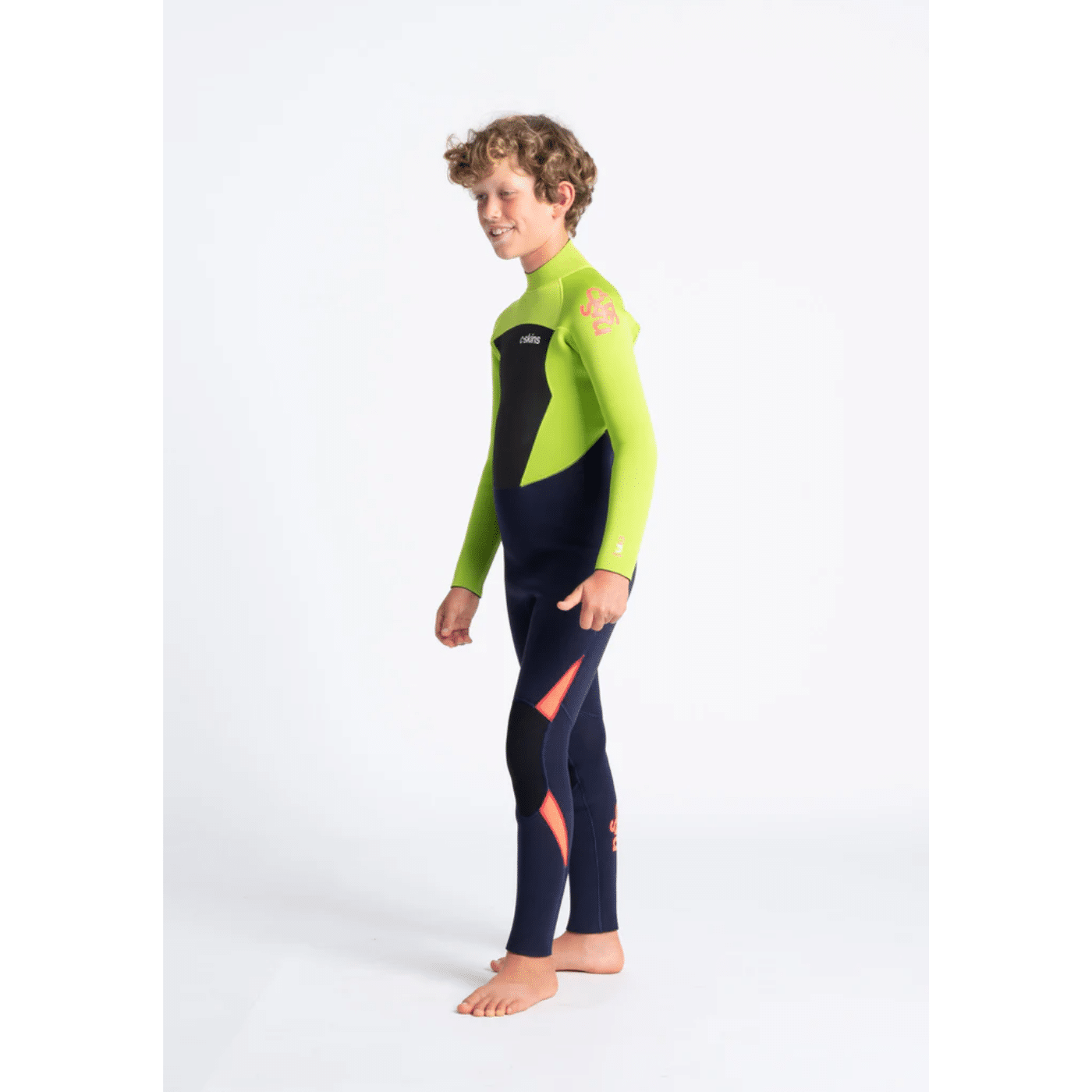 Traje de neopreno c-skins niños Largo BLUE/LIME/FLO RED/XL