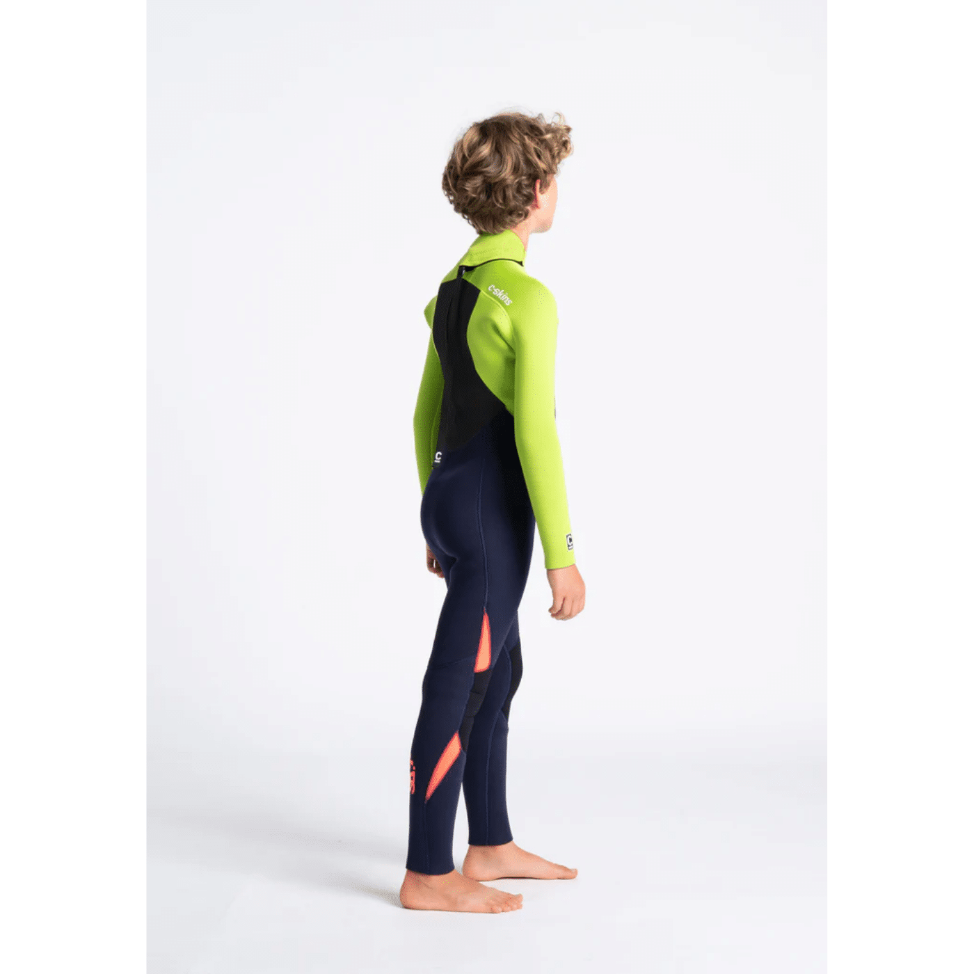 Traje de neopreno c-skins niños Largo BLUE/LIME/FLO RED/XL
