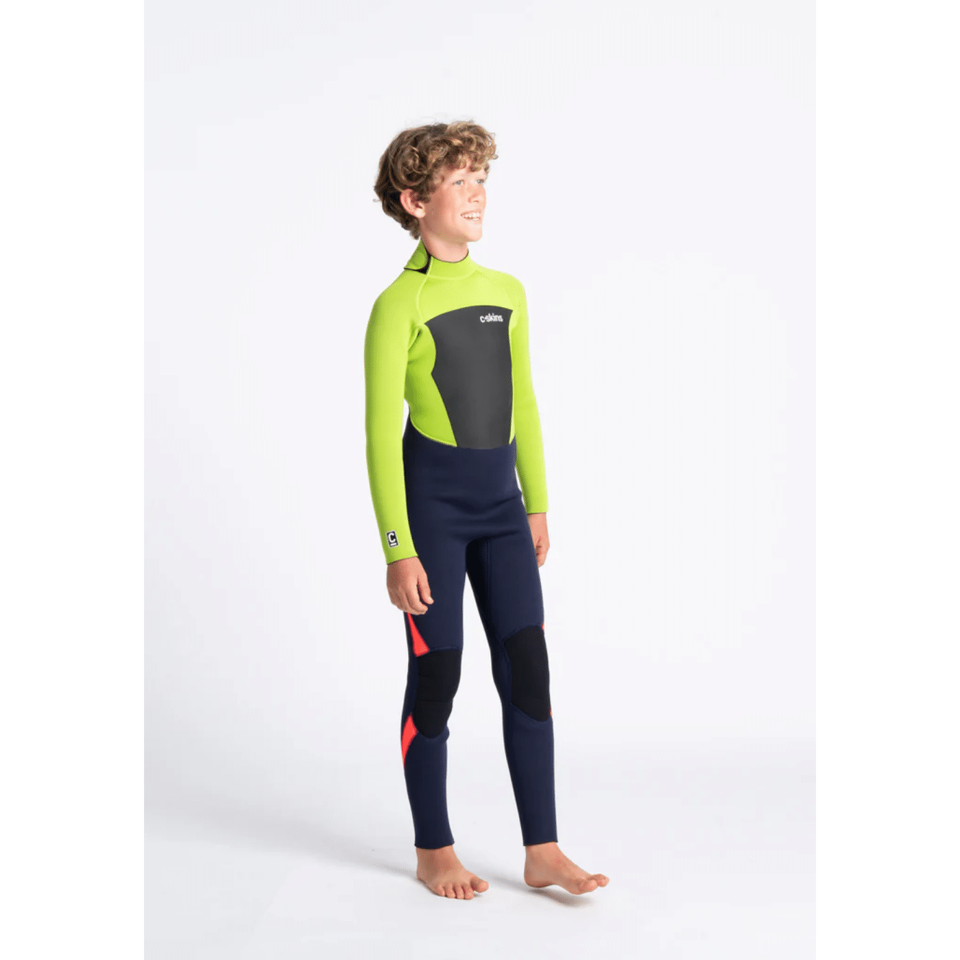Traje de neopreno c-skins niños Largo BLUE/LIME/FLO RED/XL