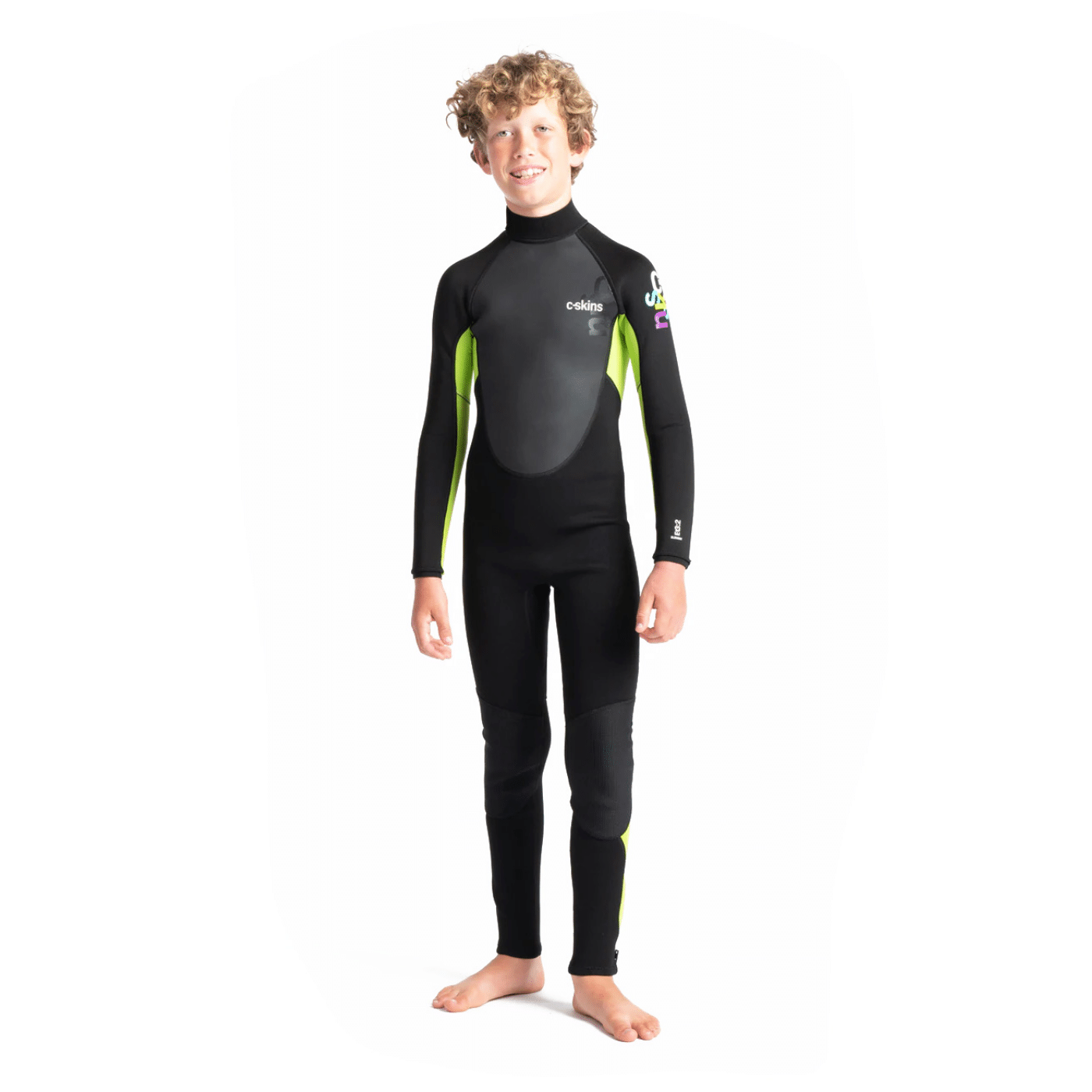 Traje de neopreno c-skins para niños Largo BLACK/LIME/XL