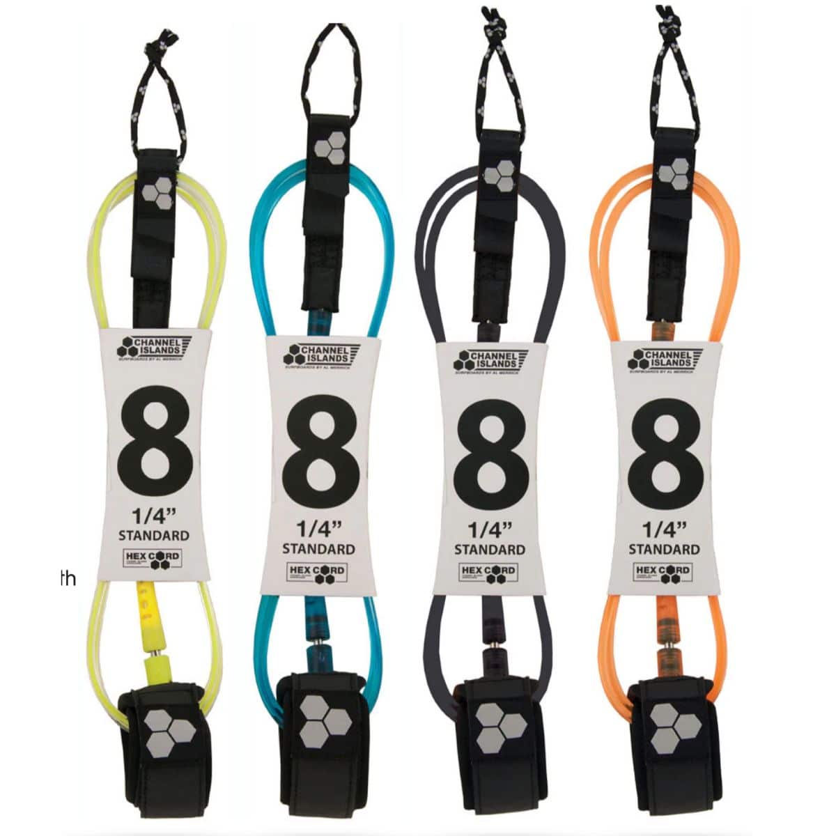 Leash Para Tabla Surf 2,4M HEX CORD Naranja CHANNEL ISLANDS