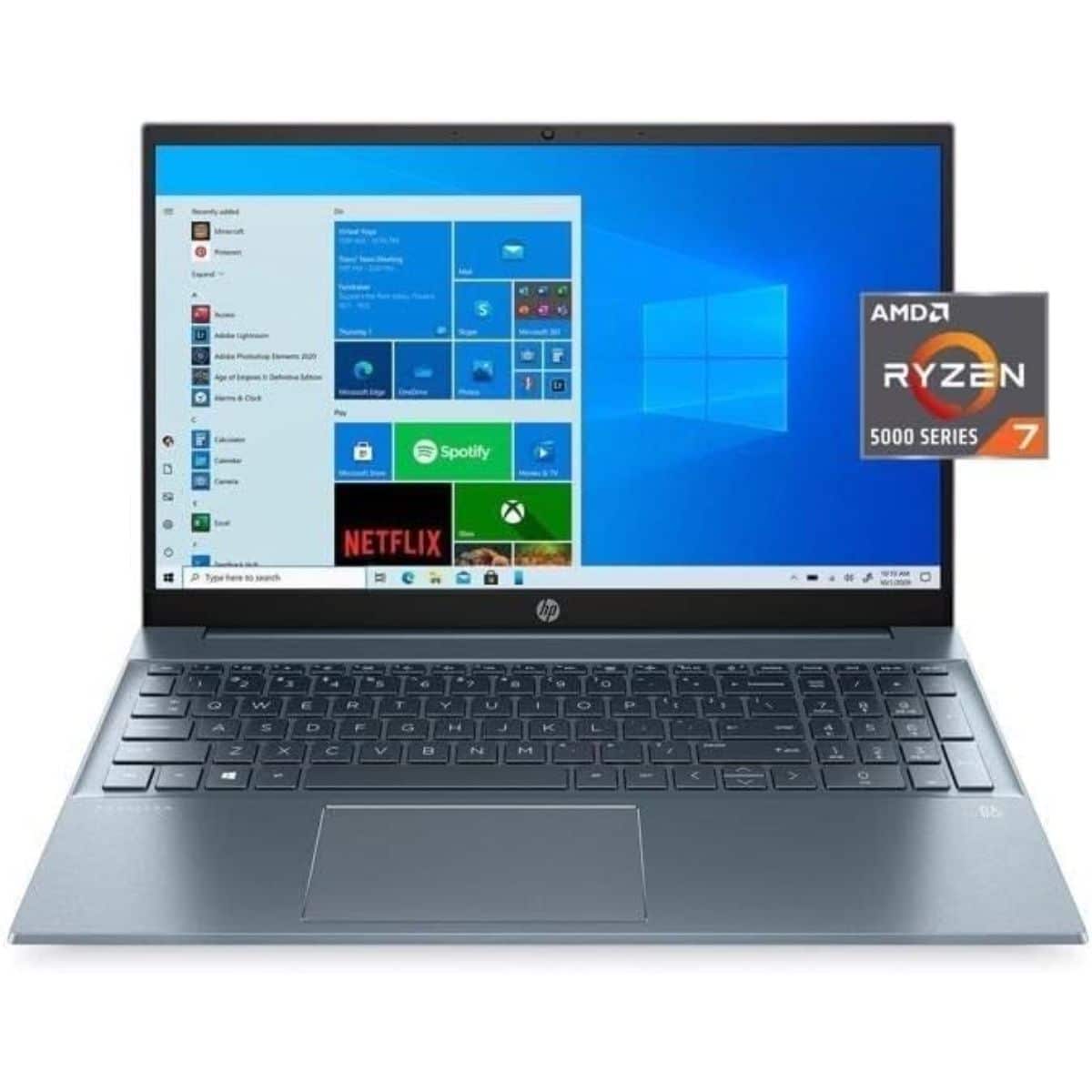Notebook HP Pavilion 15-EH1070 AMD Ryzen™ 7 5700U 512GB SSD 8GB 15.6" (1920x1080) WIN10 FOG BLUE ALUMINUM 90 Day Warranty - 15-EH1070WM-R