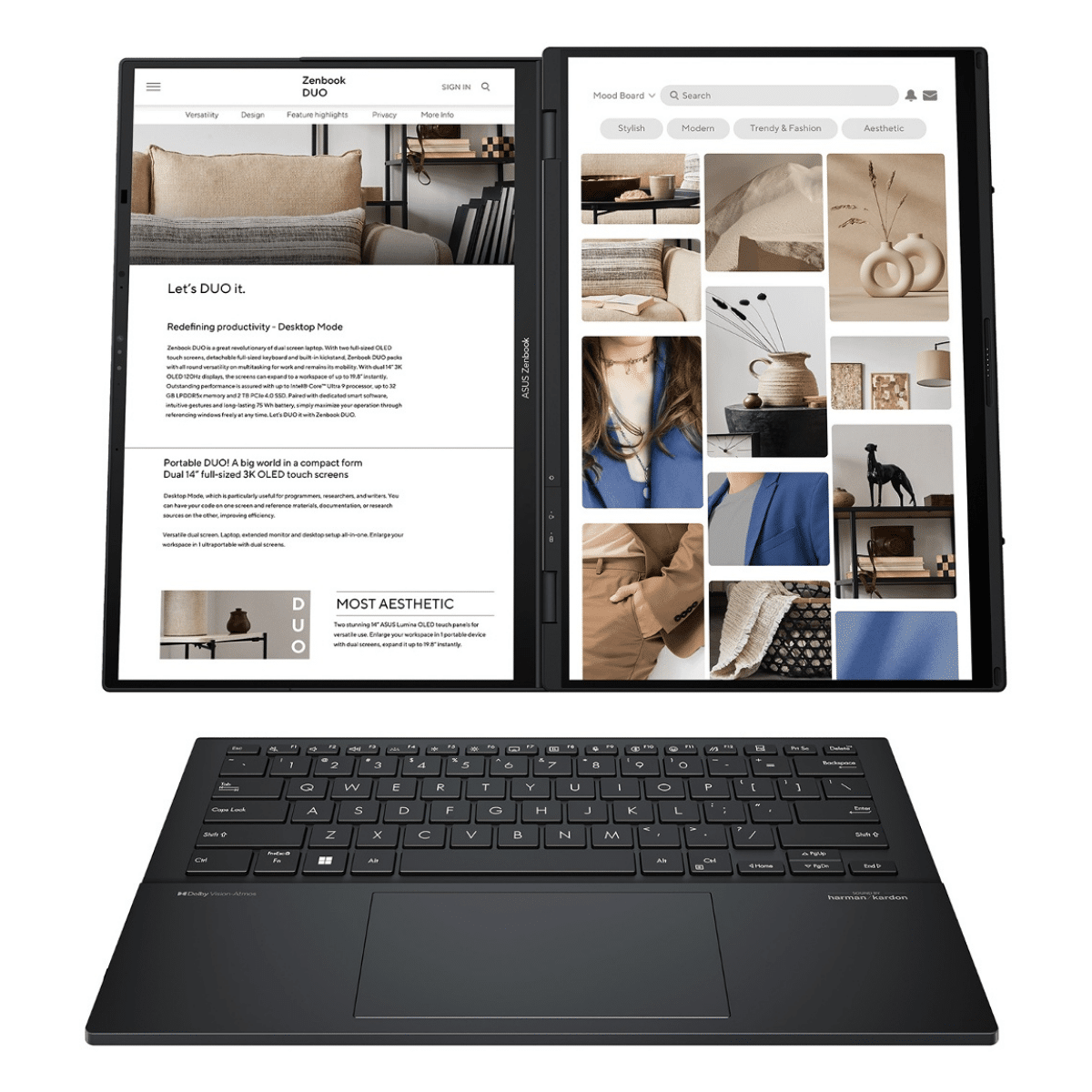 Notebook Asus Zenbook Duo UX8406CA Core Ultra 9 5.4Ghz 32GB 2TB SSD DUAL 14'' WUXGA Oled Touch