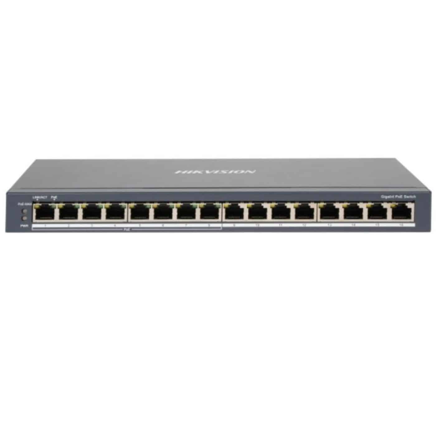 Switch PoE Hikvision 16 puertos gigabit 110W - DS-3E0516P-O
