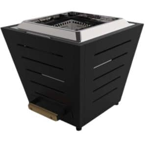 Brasero Portátil Fire Pit de Acero Inoxidable Negro 25cm