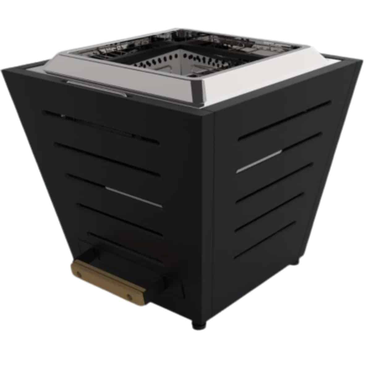 Brasero Portátil Fire Pit de Acero Inoxidable Negro 25cm