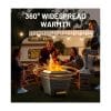 Brasero Portátil Fire Pit de Acero Inoxidable Negro 25cm