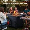 Mesa de Exterior con Brasero a Gas de Acero Revestido BLACK