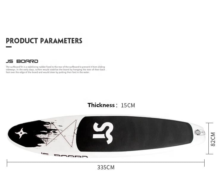 Tabla Stand Up Paddle Inflable Board 3.35m Negra+Remo+Mochil