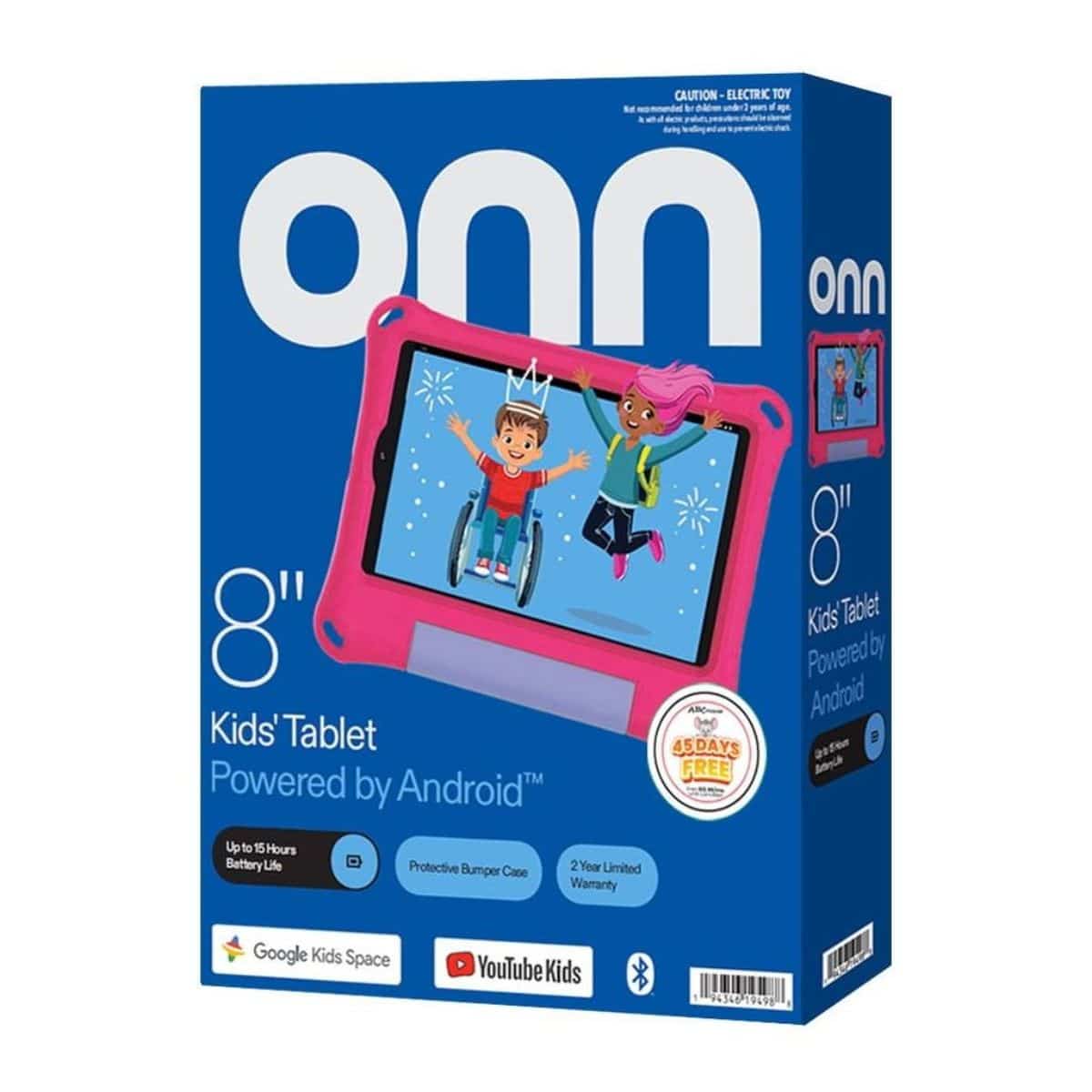 Tablet Onn Kids de 8'' 3GB Ram 32GB Rom Android 14 Rosa