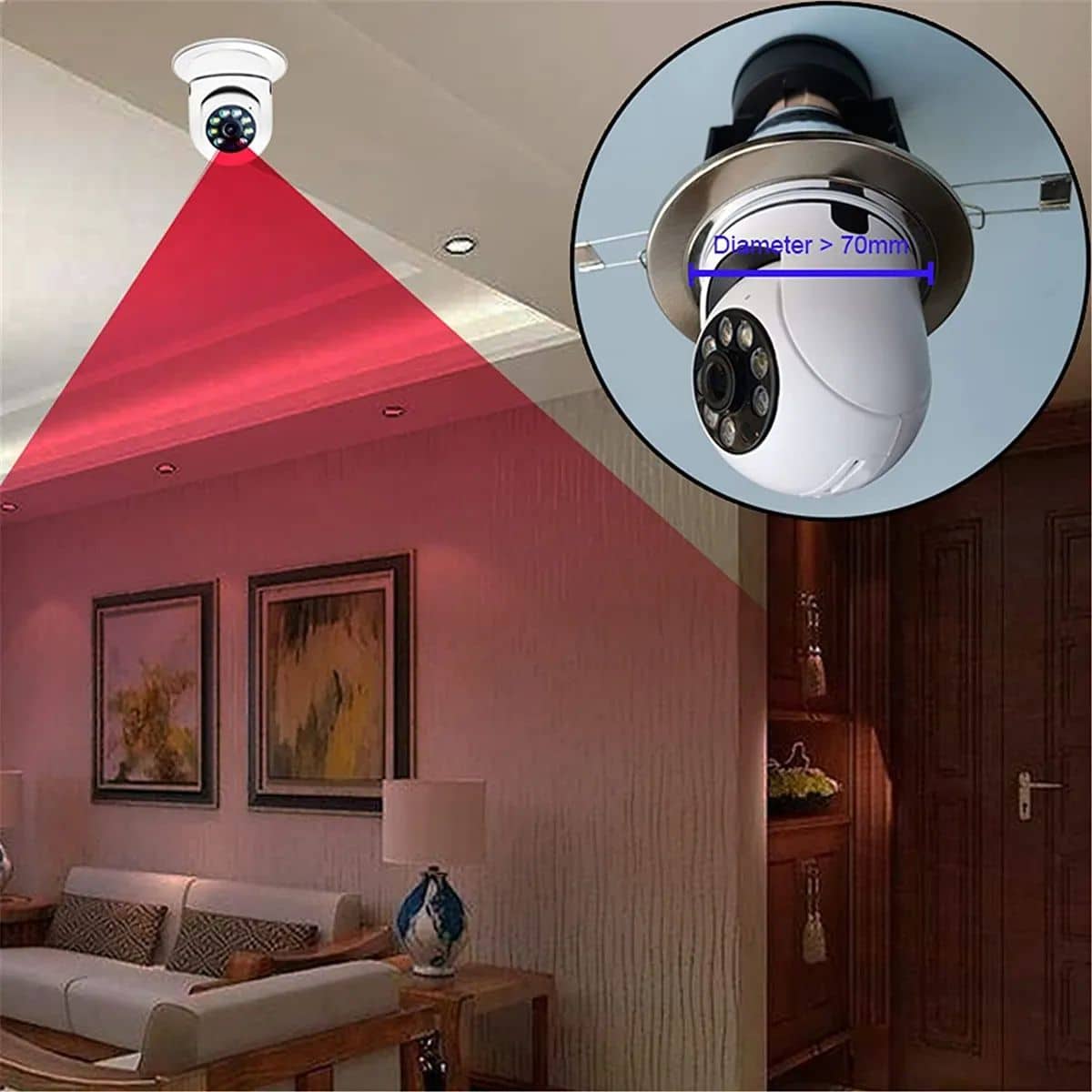 Camara Seguridad Lampara Espia Wifi 5g Panorámica 1080 Audio
