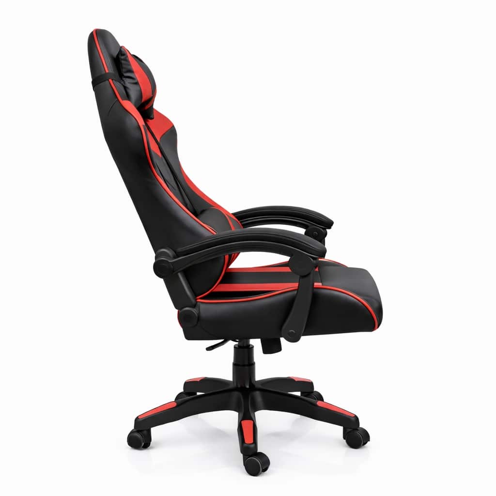 Copia - Silla Gamer Ergonómica Cuero Sintético Masaje Lumbar negro y blanca