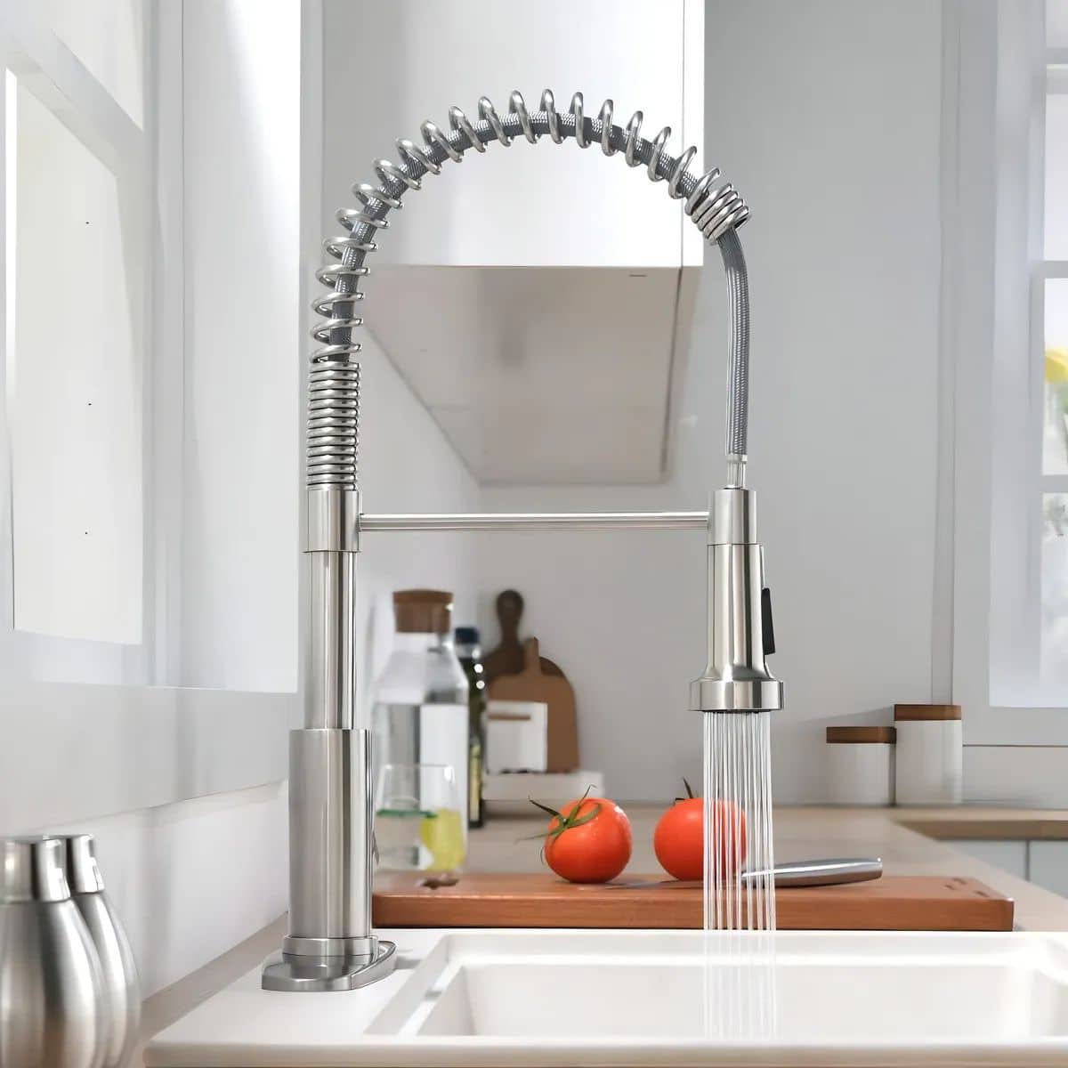 Grifo Flexible Para Cocina Mesada con Cuello Móvil Plateado
