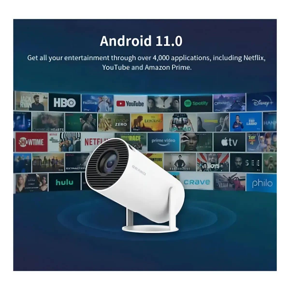 Mini Proyector Portátil Wifi Bt Control Remoto Color Blanco