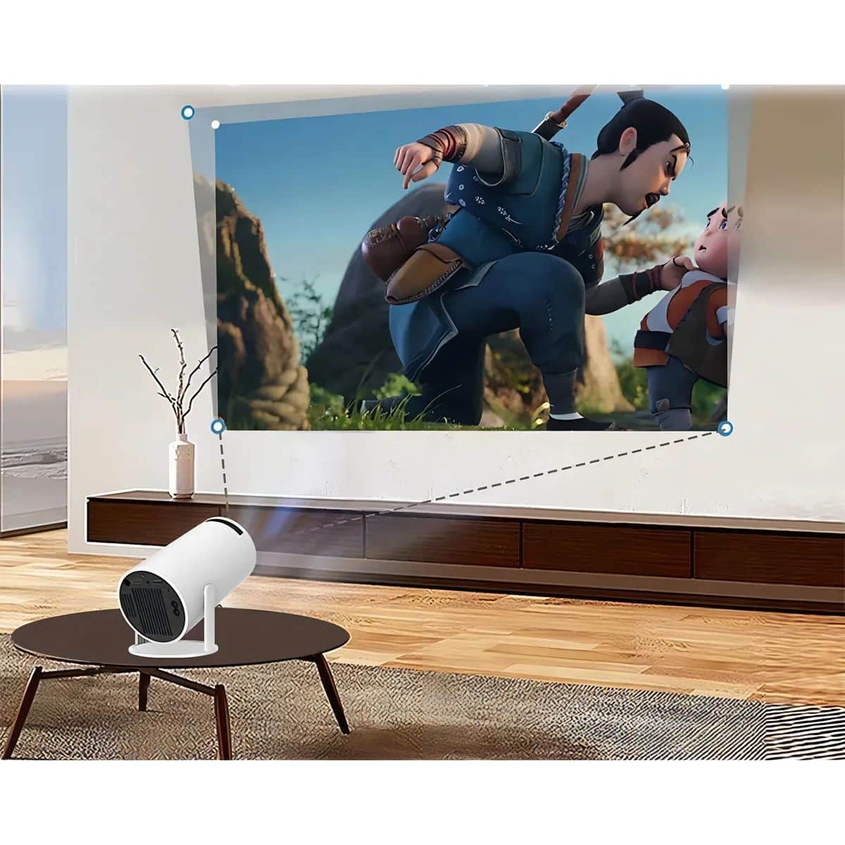 Mini Proyector Portátil Wifi Bt Control Remoto Color Blanco