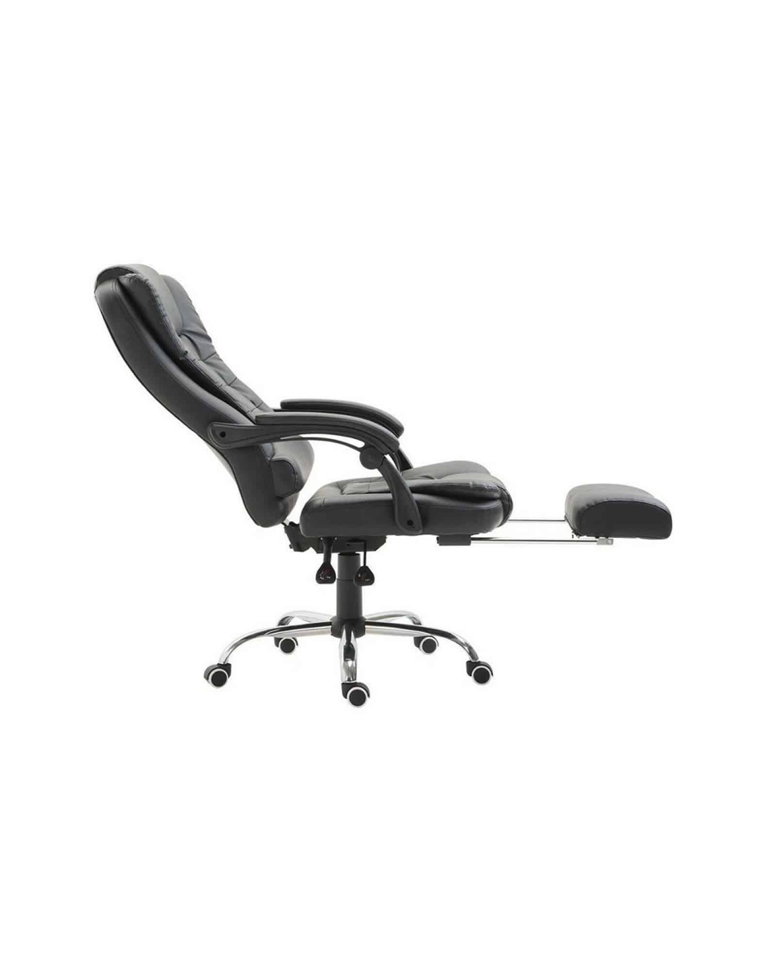 Silla Ejecutiva en cuero Apoyapies y 2 Puntos Masaje - Negro