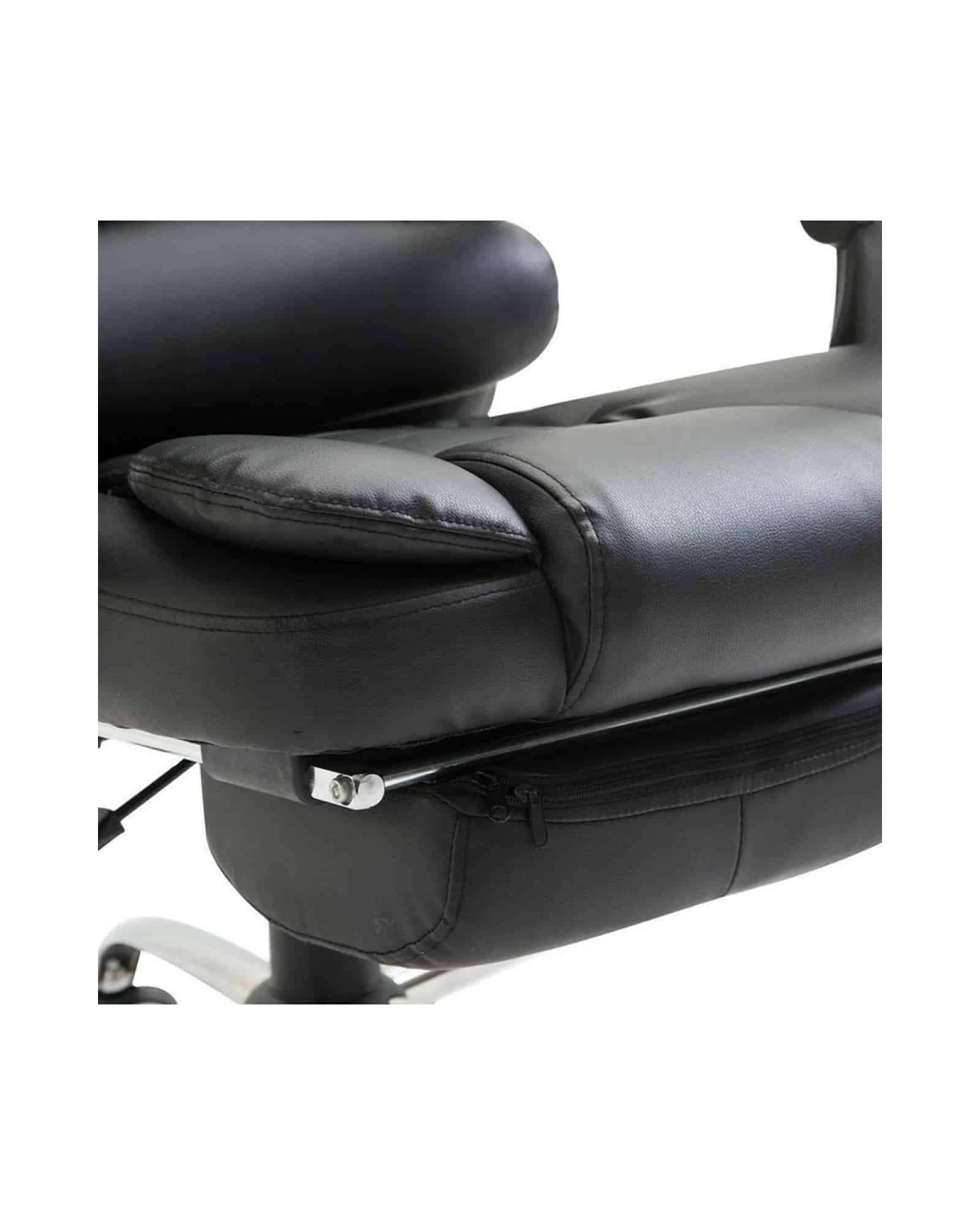 Silla Ejecutiva en cuero Apoyapies y 2 Puntos Masaje - Negro