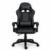 Silla Gamer Ergonómica Cuero Sintético Masaje Lumbar Negra