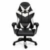 Silla Gamer Ergonómica Cuero Sintético Masaje Lumbar bk/wt