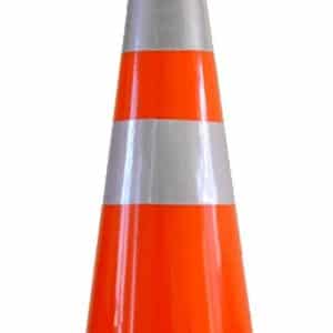 CONO SEMI FLEXIBLE 70 CM 2 BANDAS REFLECTIVAS Seguridad Vial