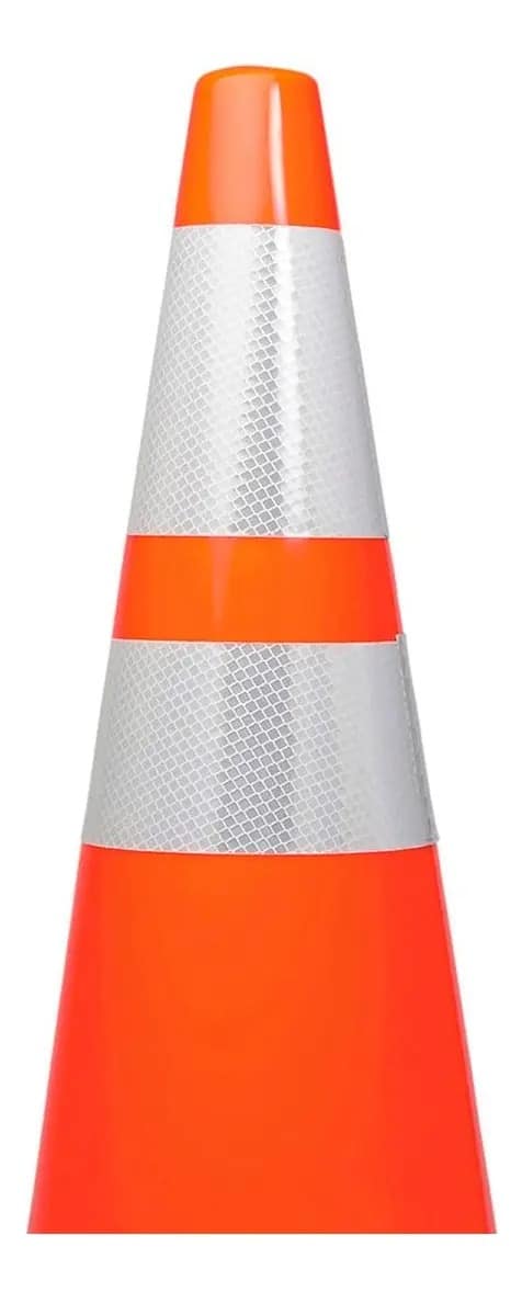 CONO SEMI FLEXIBLE 70 CM 2 BANDAS REFLECTIVAS Seguridad Vial