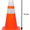 CONO SEMI FLEXIBLE 70 CM 2 BANDAS REFLECTIVAS Seguridad Vial