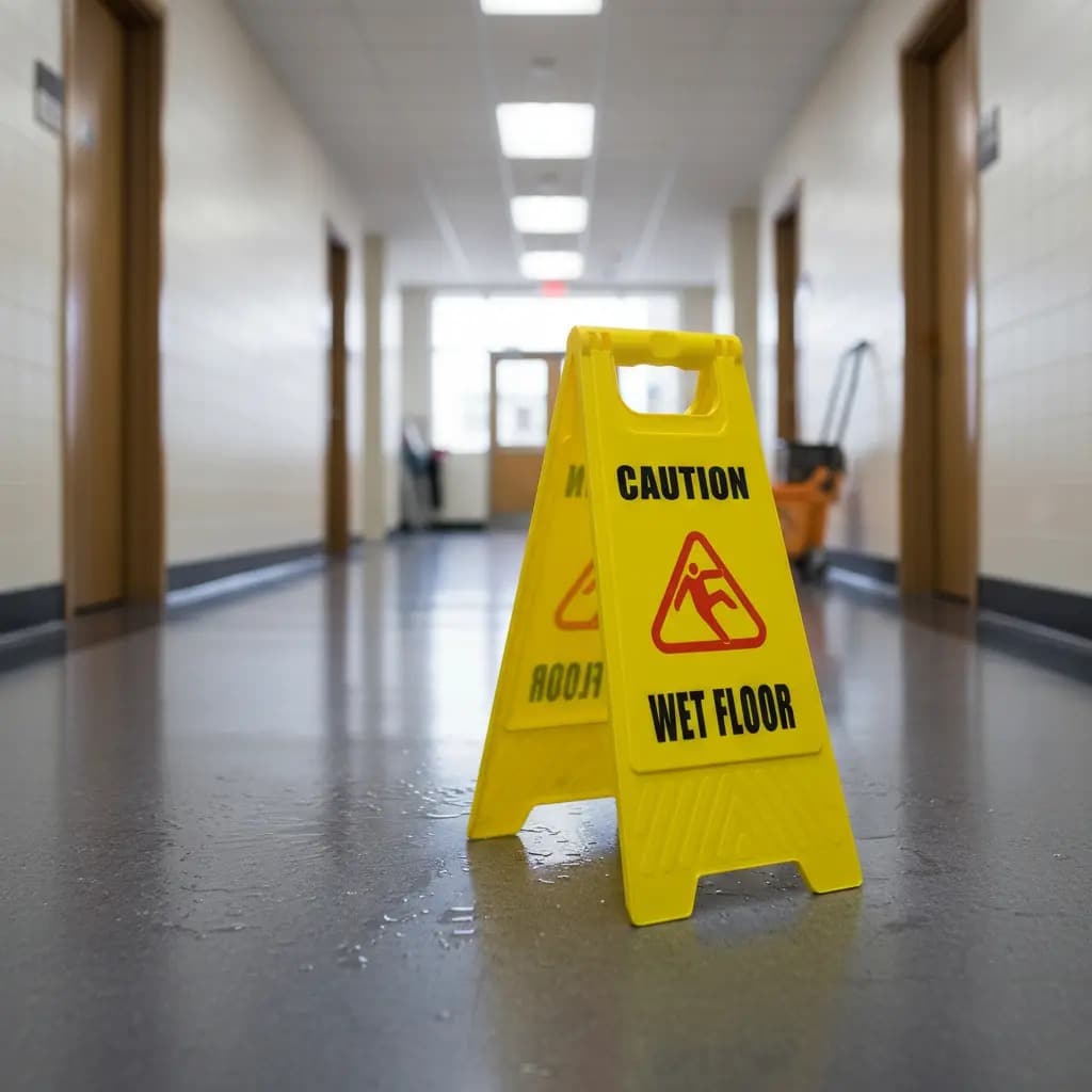 Cartel De Piso Mojado Prevención Atención - Seguridad Vial