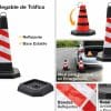 Cono De Carretera Rigido Base Negra Reflectivo 70cm Negro