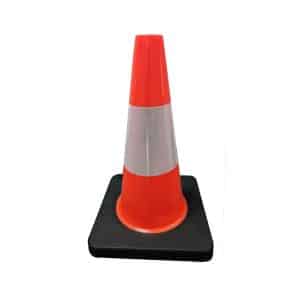Cono De Carretera Rigido Base Negra Reflectivo 70cm - Vial