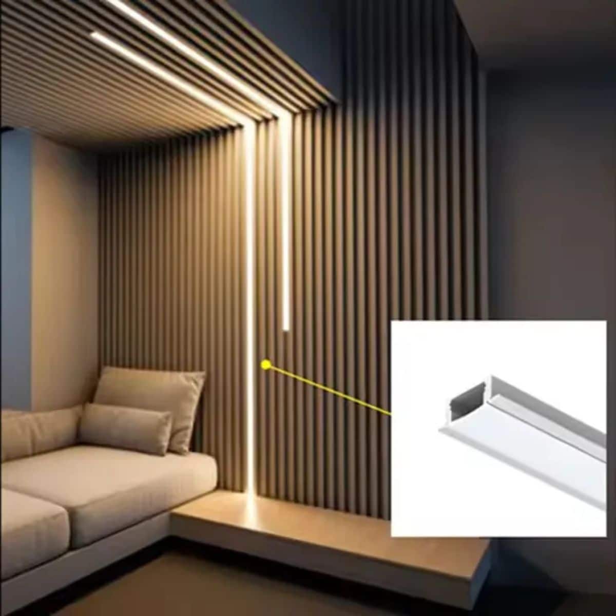 Copia - Luz Led NEUTRO Para Wpc Encastre, Luz De Wpc Panel 1 Metro