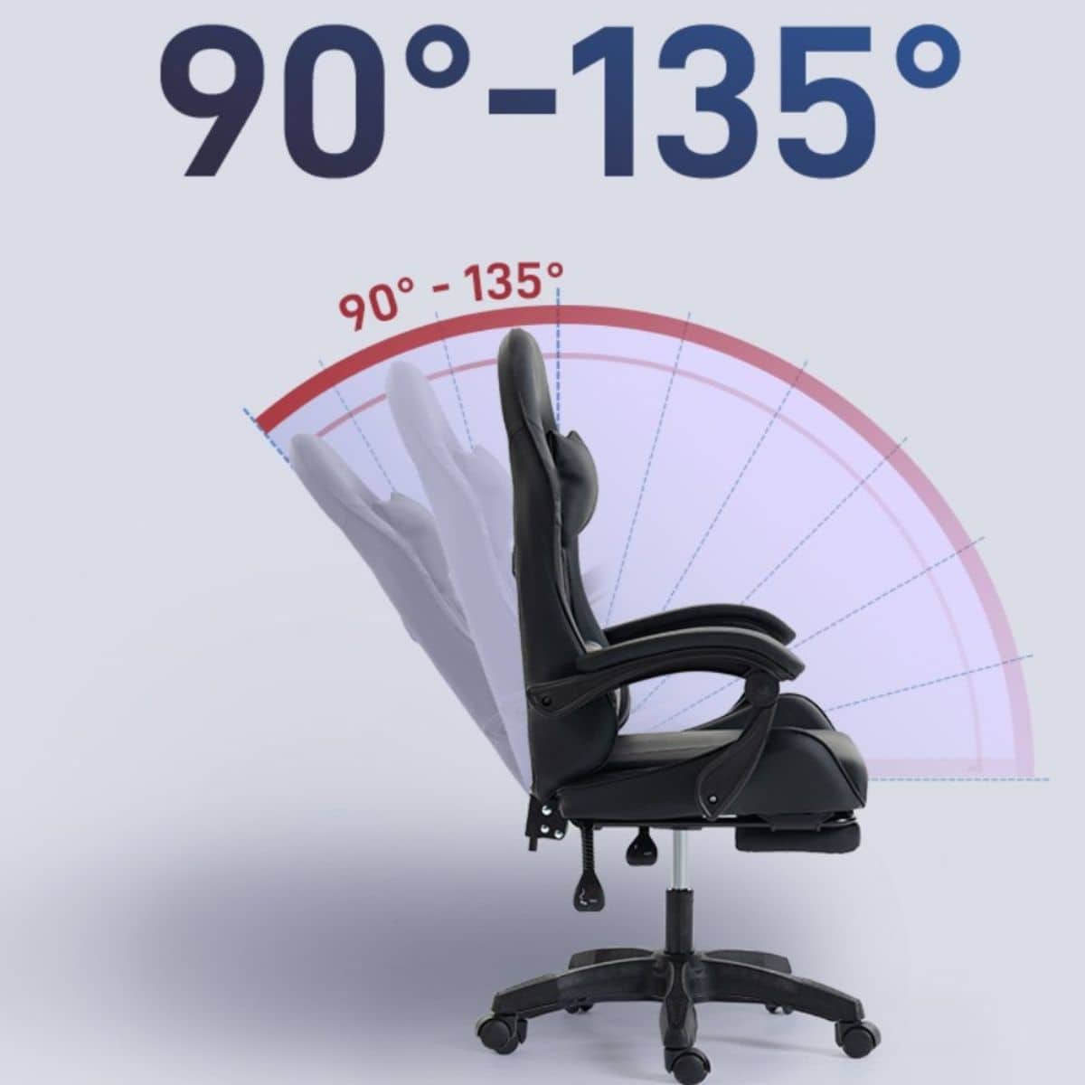 Copia - Silla Gamer SHOT-2025 Ergonómica Reclinable Con Apoyapiés Y Masajeador Negra/Roja