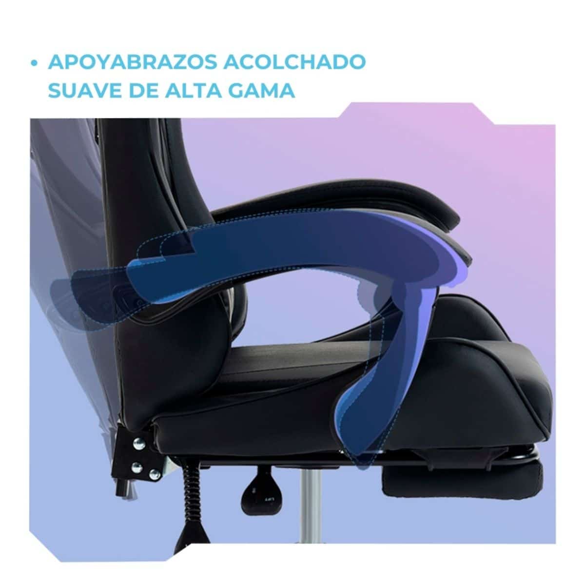 Copia - Silla Gamer SHOT-2025 Ergonómica Reclinable Con Apoyapiés Y Masajeador Negra/Roja