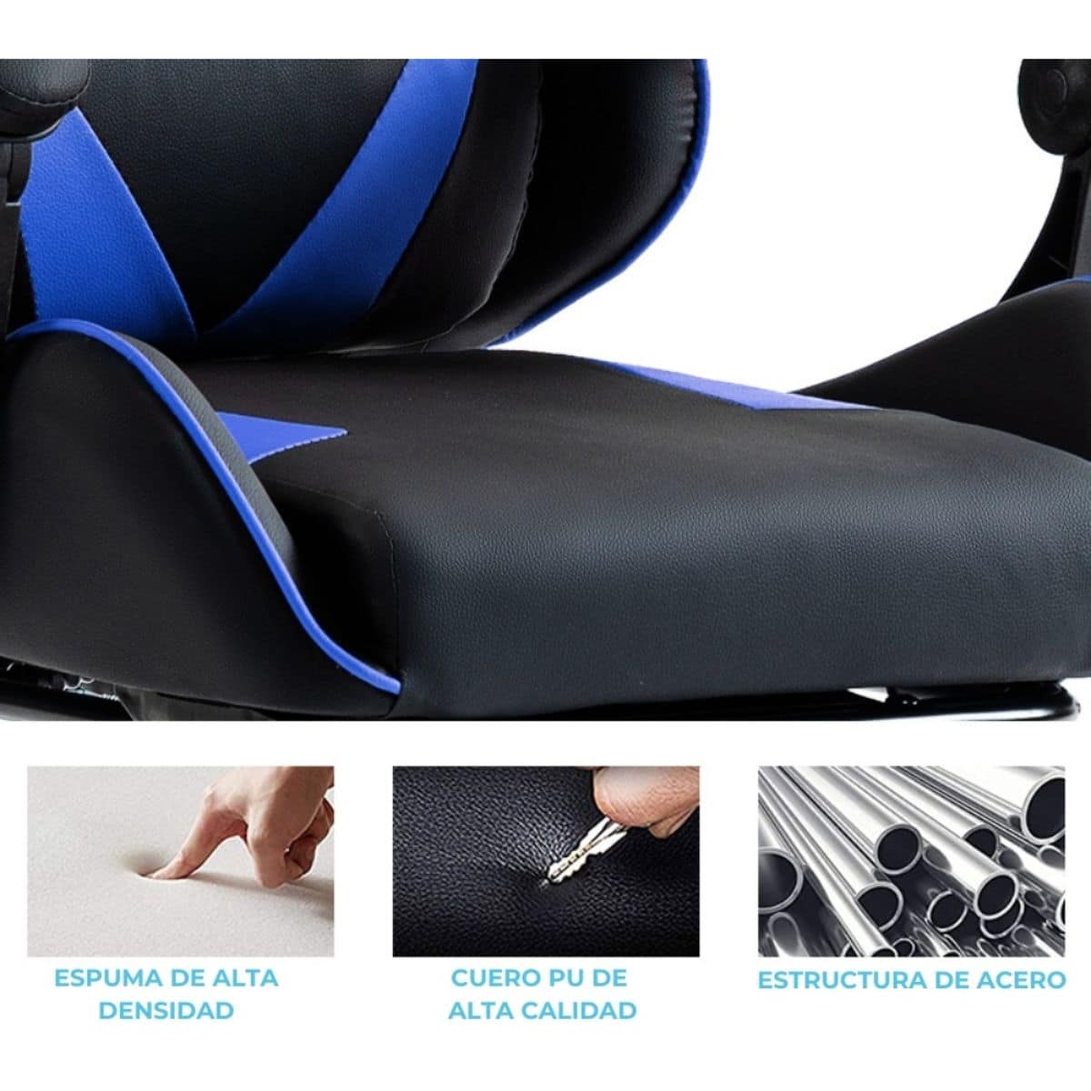 Copia - Silla Gamer SHOT-2025 Ergonómica Reclinable Con Apoyapiés Y Masajeador Negra/Roja