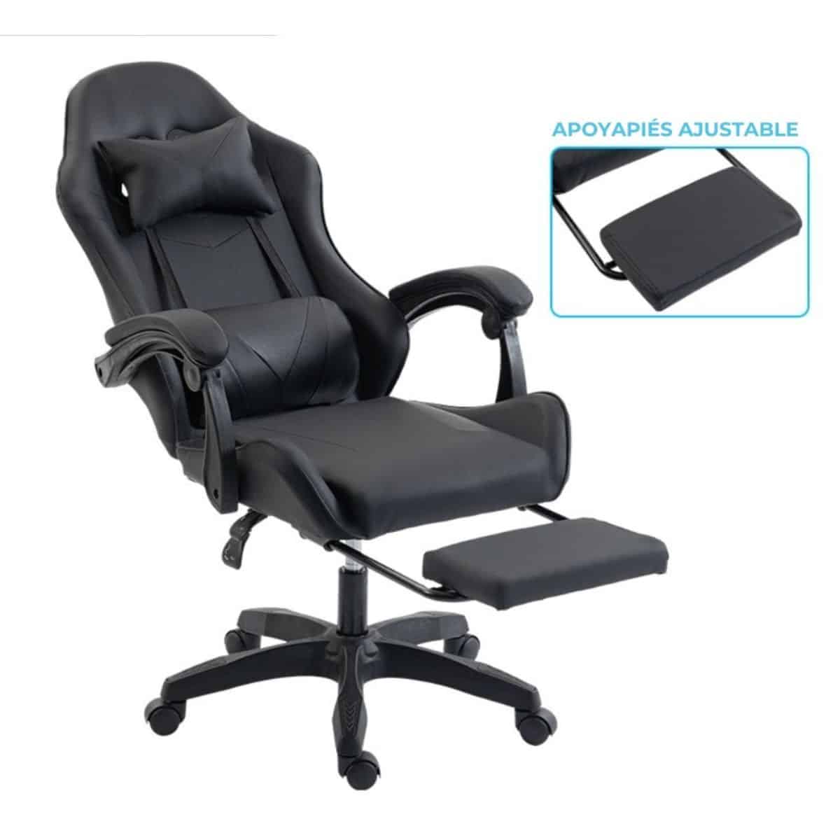 Copia - Silla Gamer SHOT-2025 Ergonómica Reclinable Con Apoyapiés Y Masajeador Negra/Roja