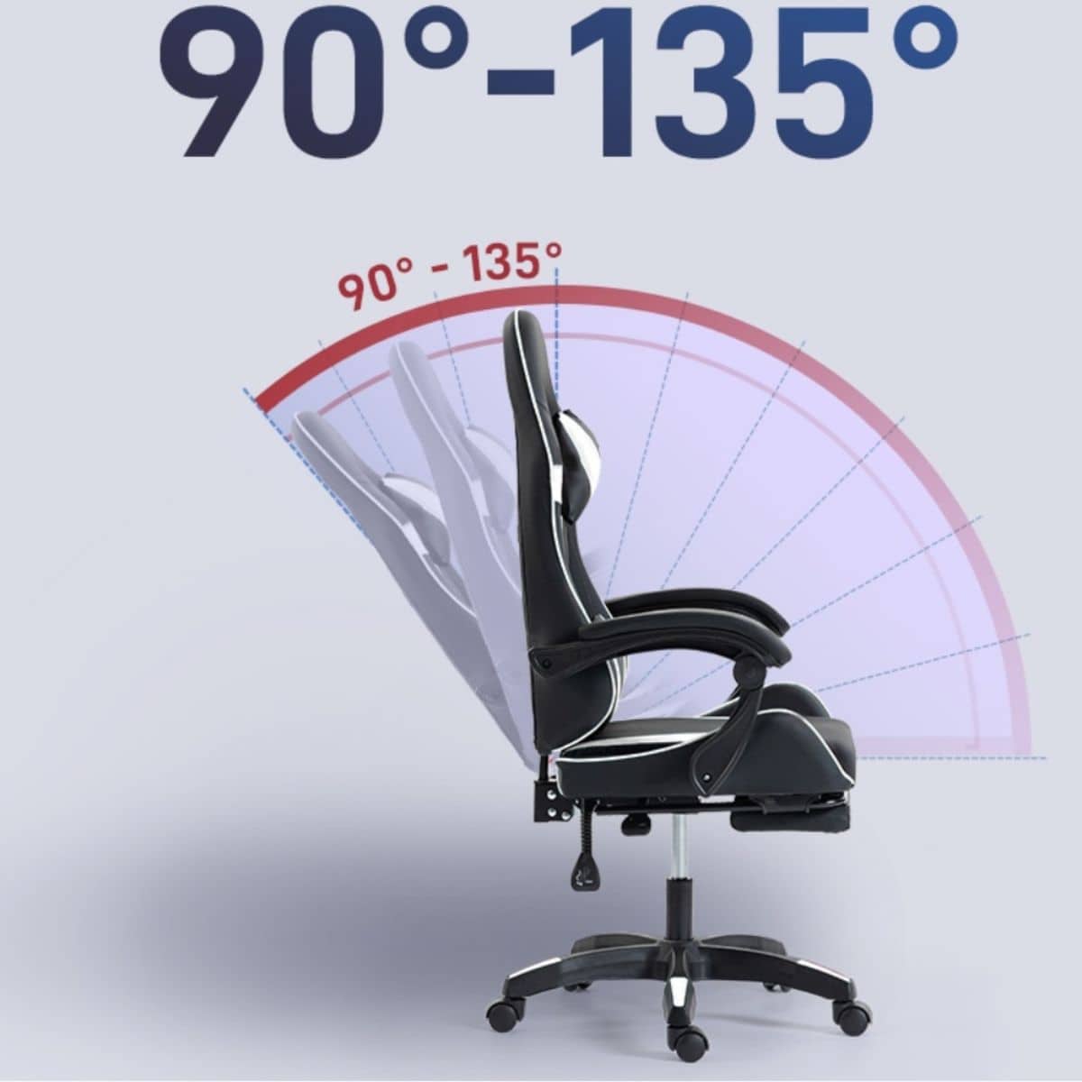 Copia - Silla Gamer SHOT-2025 Ergonómica Reclinable Con Apoyapiés Y Masajeador Negra/Roja