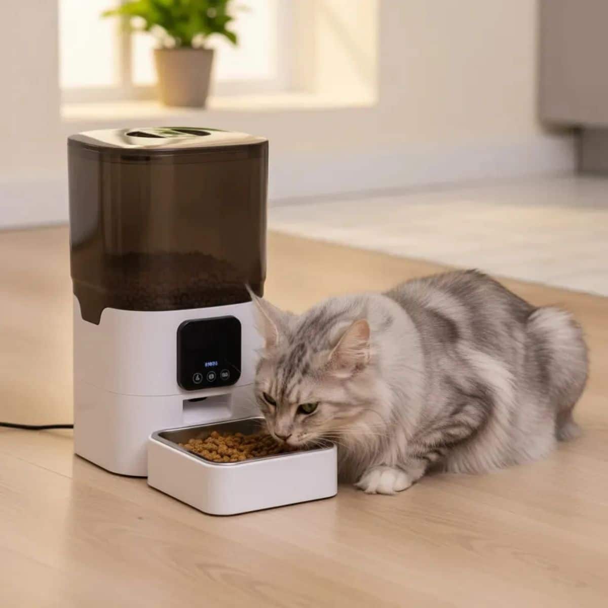 Dispensador Para Mascotas Automático Con Cámara Y Micrófono