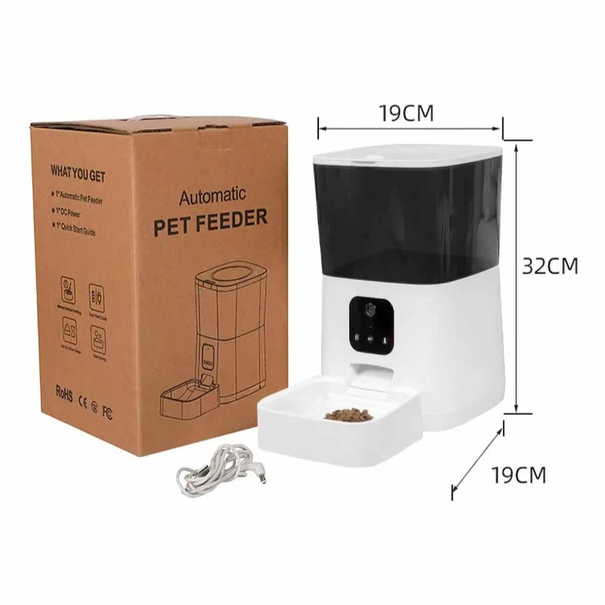Dispensador Para Mascotas Automático Con Cámara Y Micrófono
