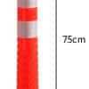 POSTE BOLARDO NARANJA 3 CINTAS REFLECTIVAS - 75 cm