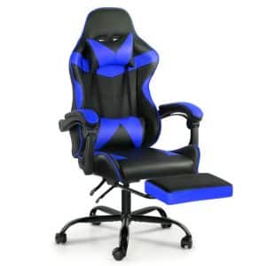 Silla Gamer Lumax Modelo ROM con Apoyapies - Negro/Azul