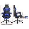 Silla Gamer Lumax Modelo ROM con Apoyapies - Negro/Azul