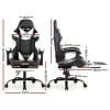 Silla Gamer Lumax Modelo ROM con Apoyapies - Negro/Blanco