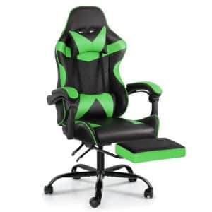 Silla Gamer Lumax Modelo ROM con Apoyapies - Negro/Verde