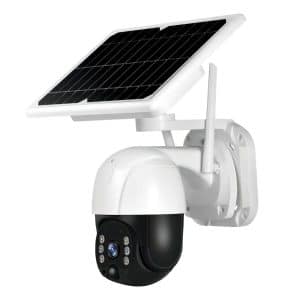 Cámara Seguridad Solar 4k Exterior Wifi Ptz Doble Lente Led