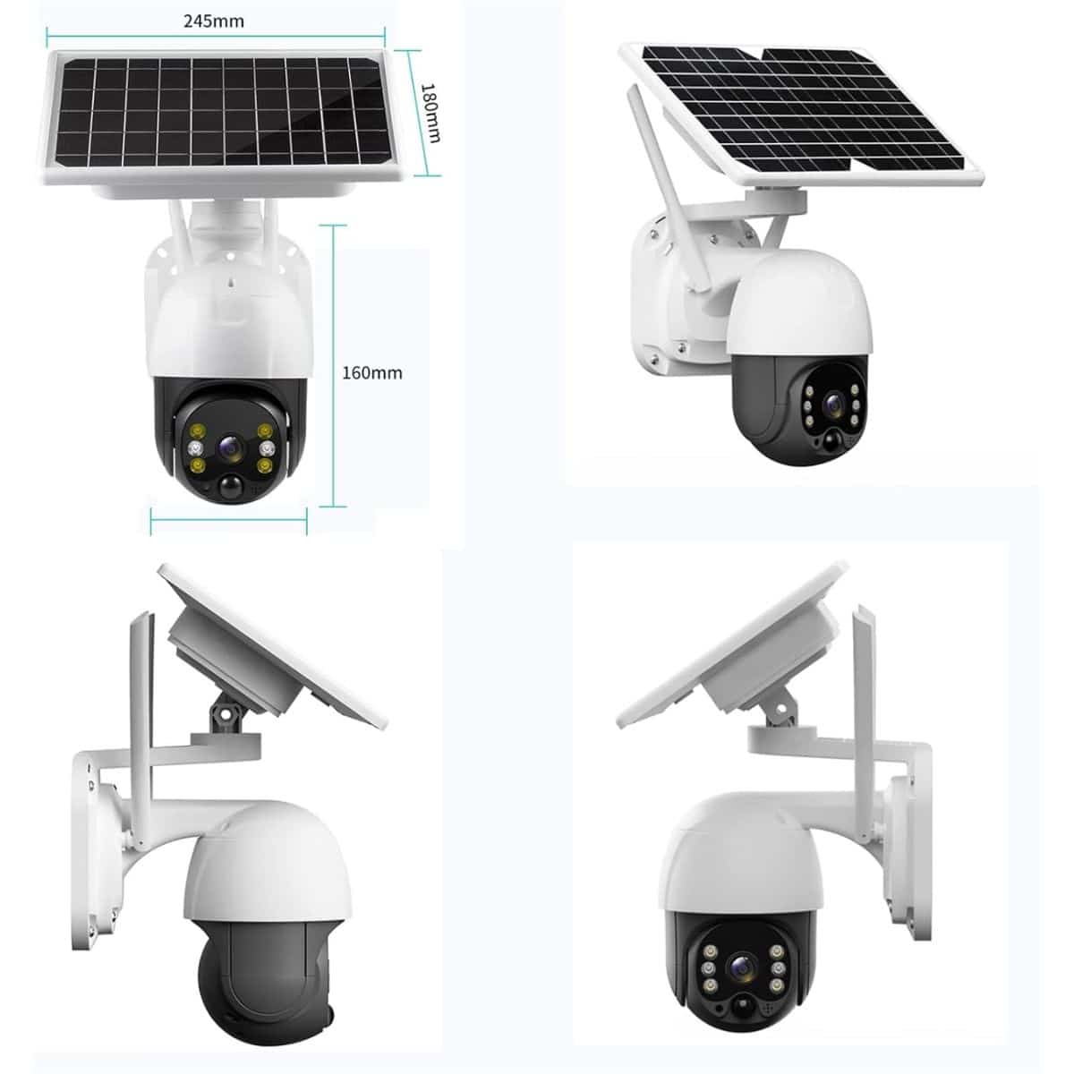 Cámara Seguridad Solar 4k Exterior Wifi Ptz Doble Lente Led