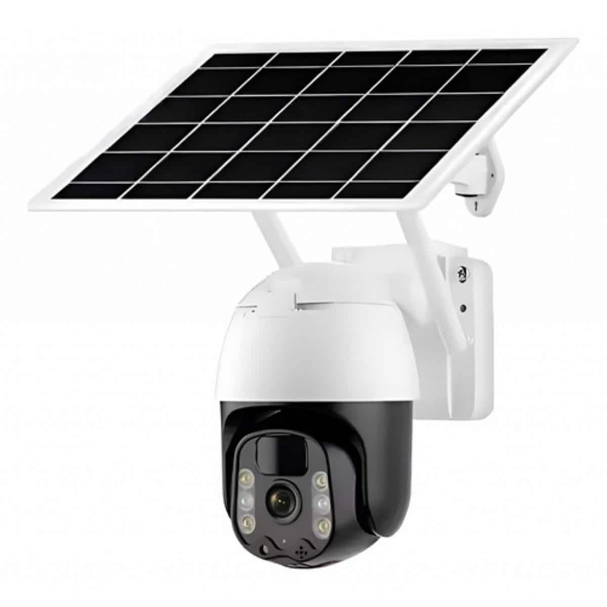Cámara Seguridad Solar 4k Exterior Wifi Ptz Doble Lente Led