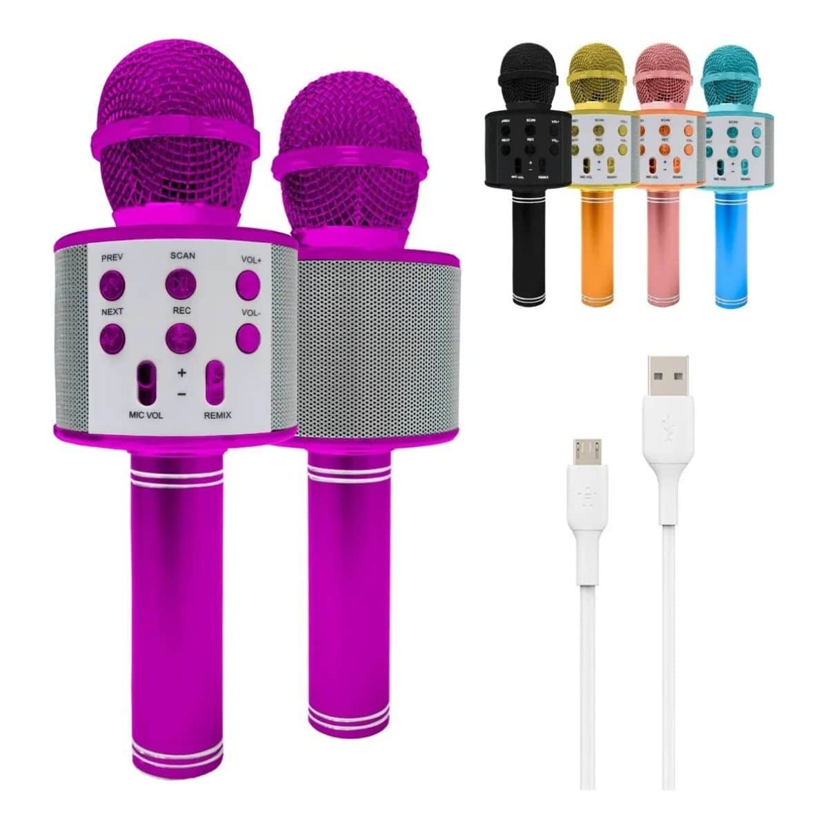 Copia - Microfono Karaoke Bluetooth altavoz Ws 858 Color Dorado